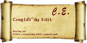 Czeglédy Edit névjegykártya
